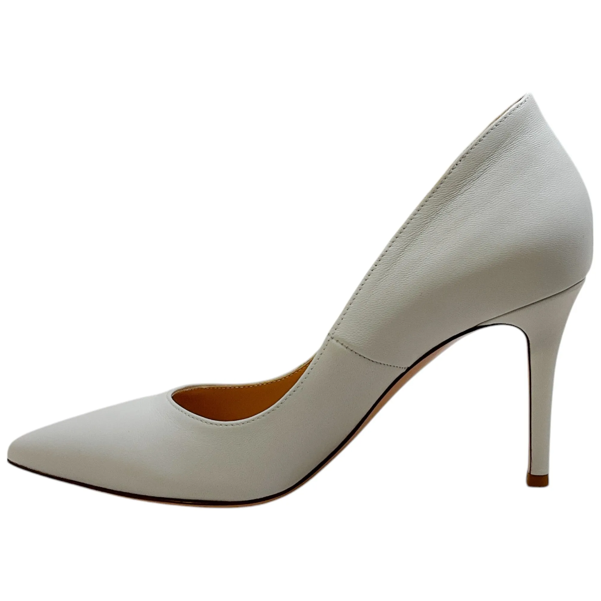 Gianvito Rossi White Leather Ellipsis 85 Pumps
