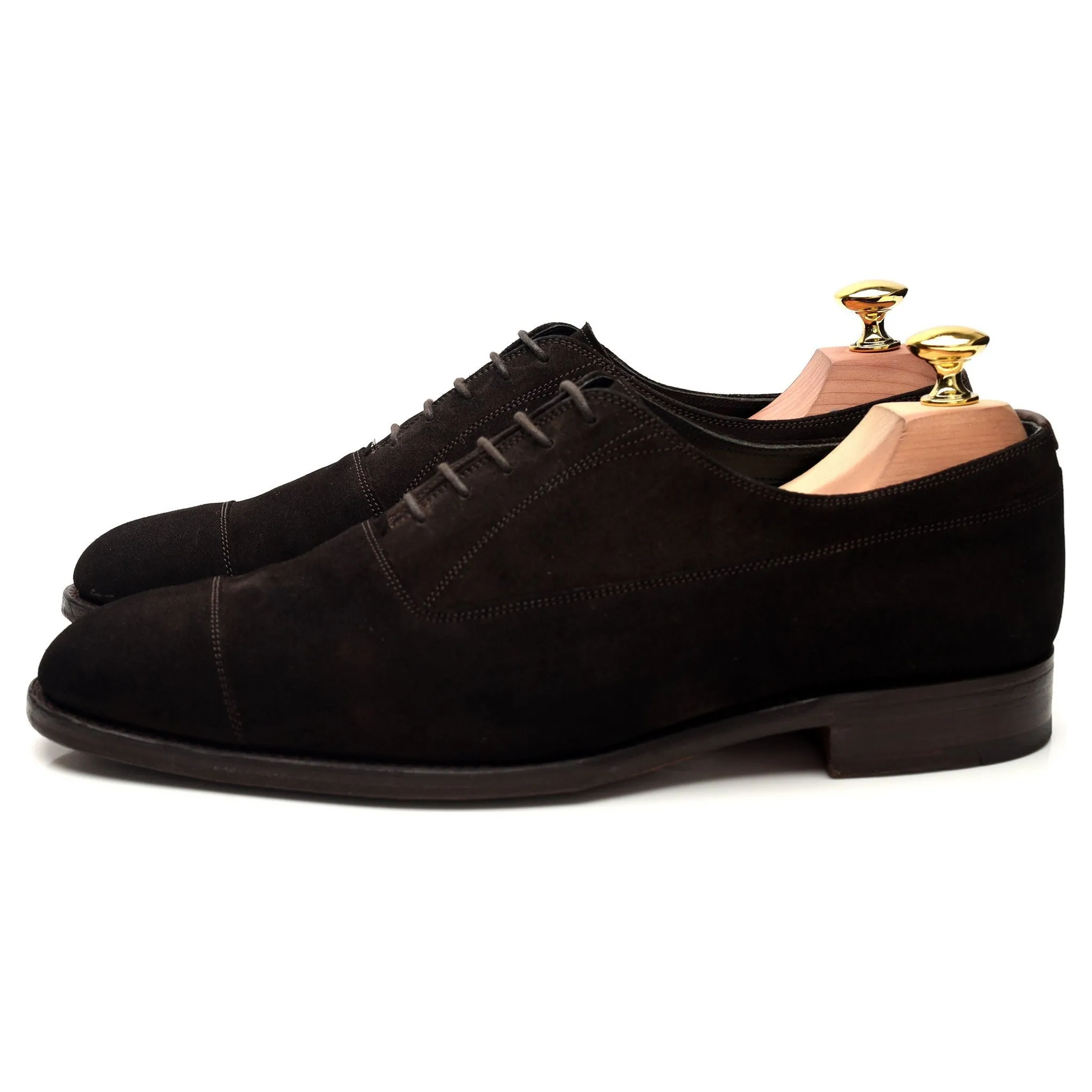 Gieves & Hawkes Dark Brown Suede Oxford UK 7 F