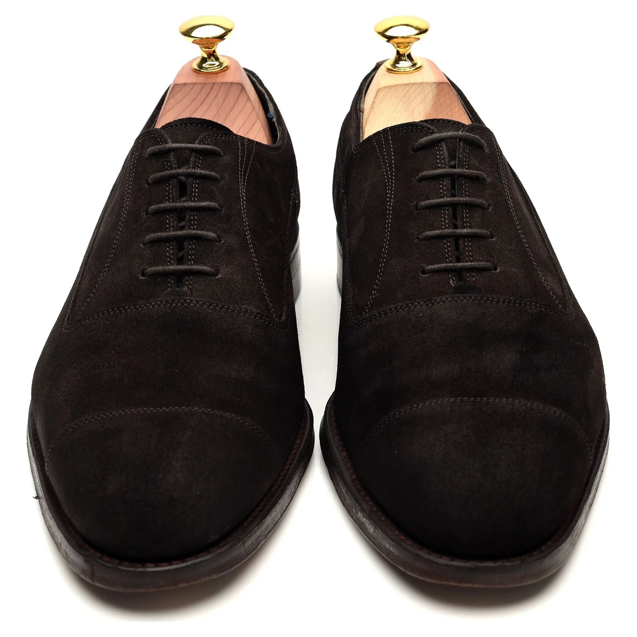 Gieves & Hawkes Dark Brown Suede Oxford UK 7 F
