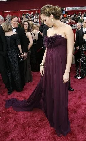 Grape Jessica Alba Strapless Chiffon Dress Open Back Prom Red Carpet Evening Dress Oscar Ceremony Gown