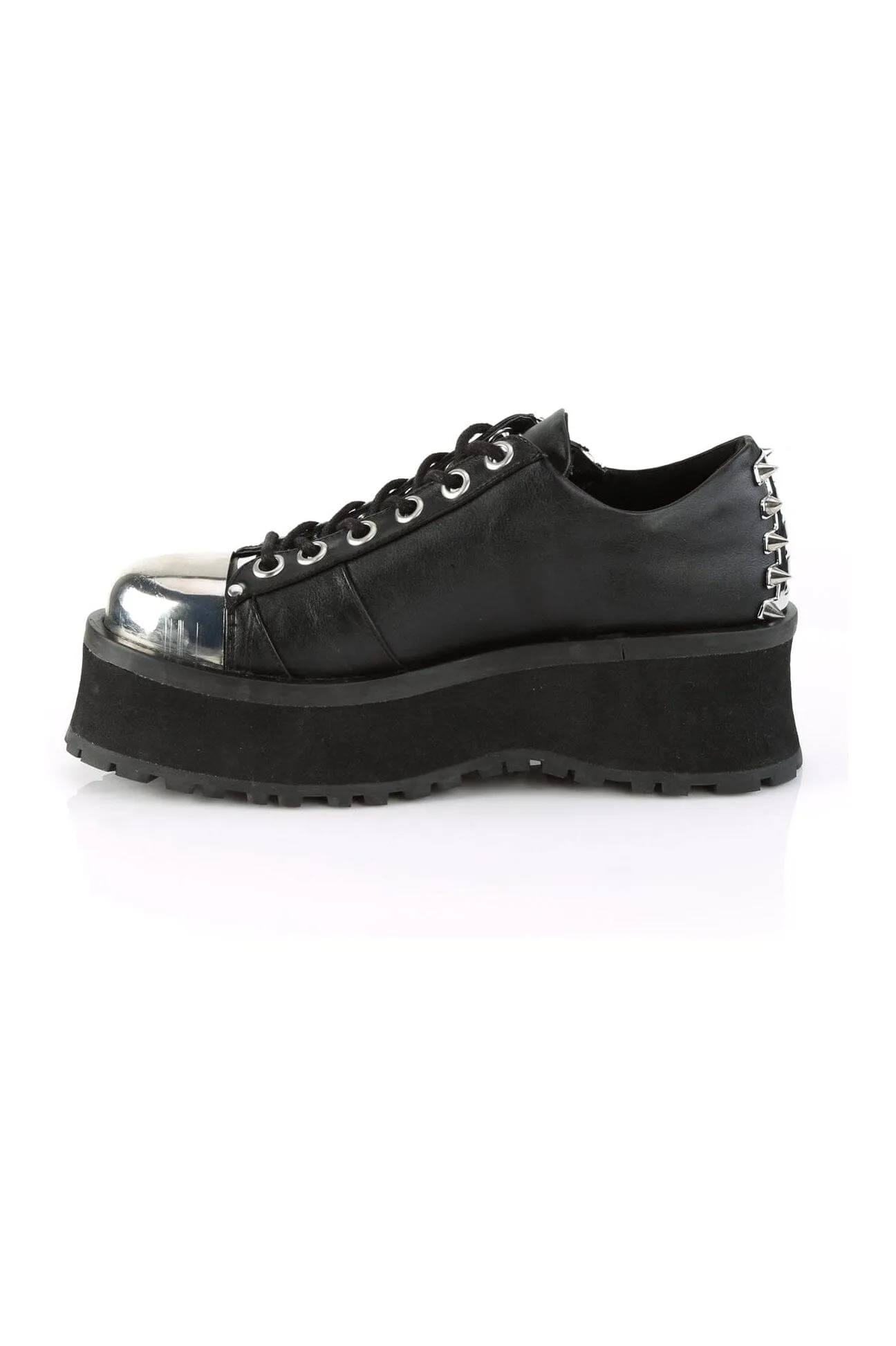 GRAVEDIGGER-04 Black Vegan Leather Cyber Shoe