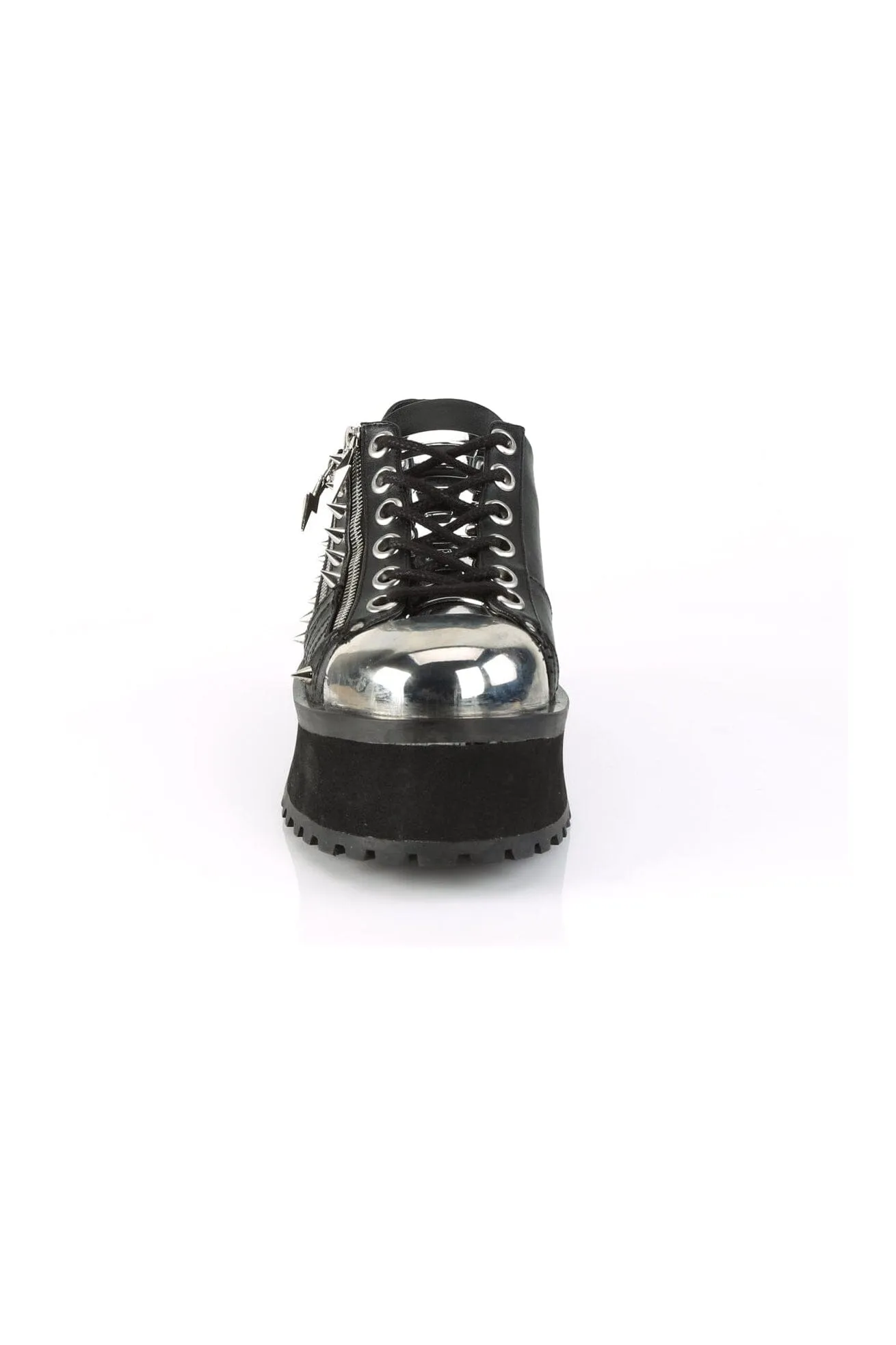 GRAVEDIGGER-04 Black Vegan Leather Cyber Shoe