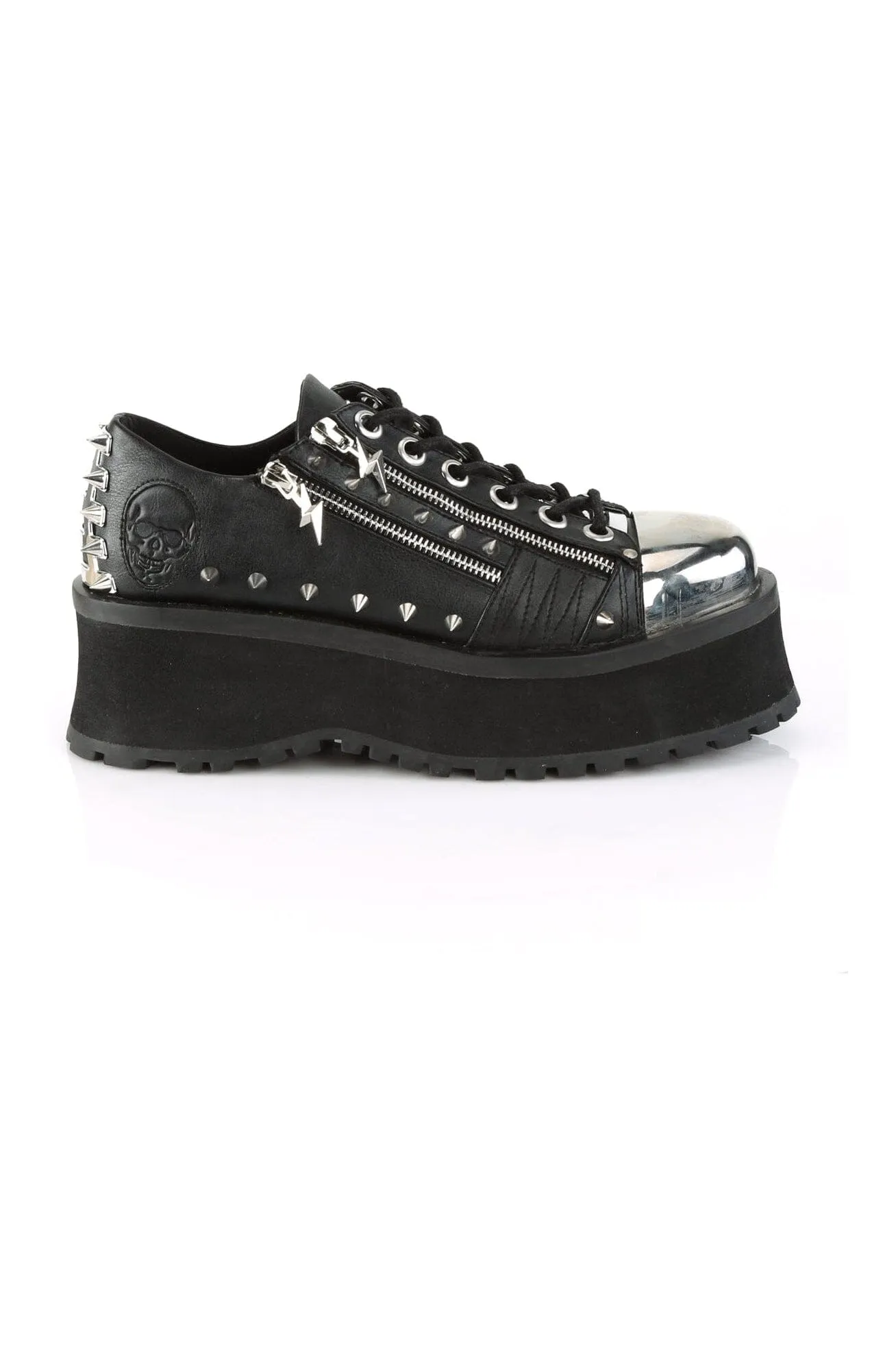 GRAVEDIGGER-04 Black Vegan Leather Cyber Shoe
