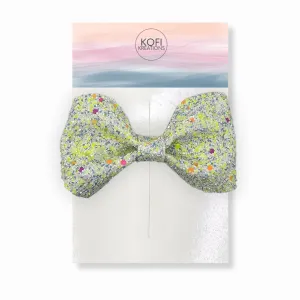 Green Glitter Pinch Hair Bow