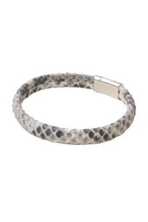 Grey Python Leather Station Bracelet