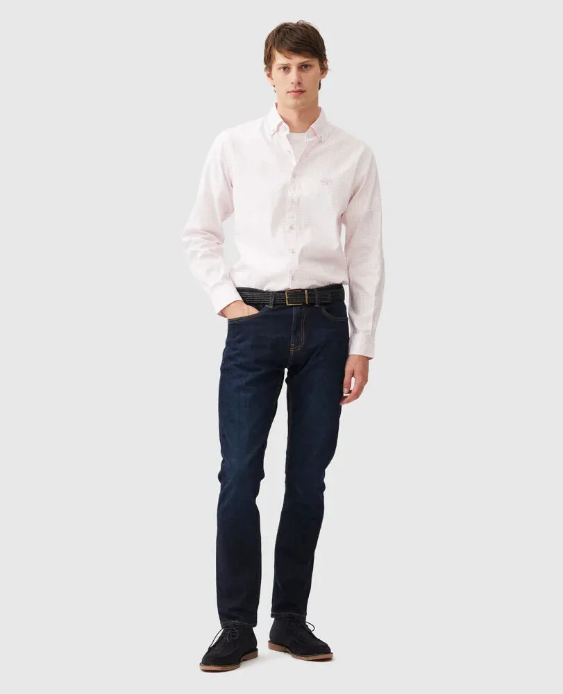 Gunn Check Oxford Sports Fit - Rose Water