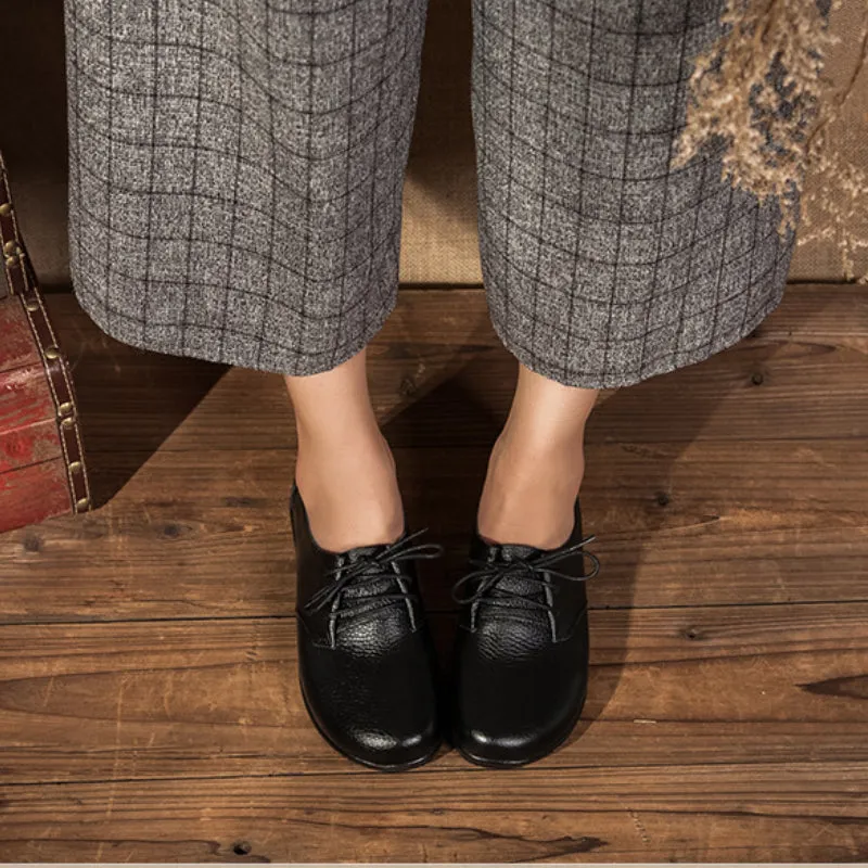 Handmade Genuine Leather Ladies Soft Sole Casual Comfortable Flat Shoes