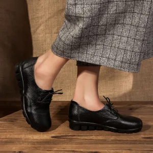 Handmade Genuine Leather Ladies Soft Sole Casual Comfortable Flat Shoes