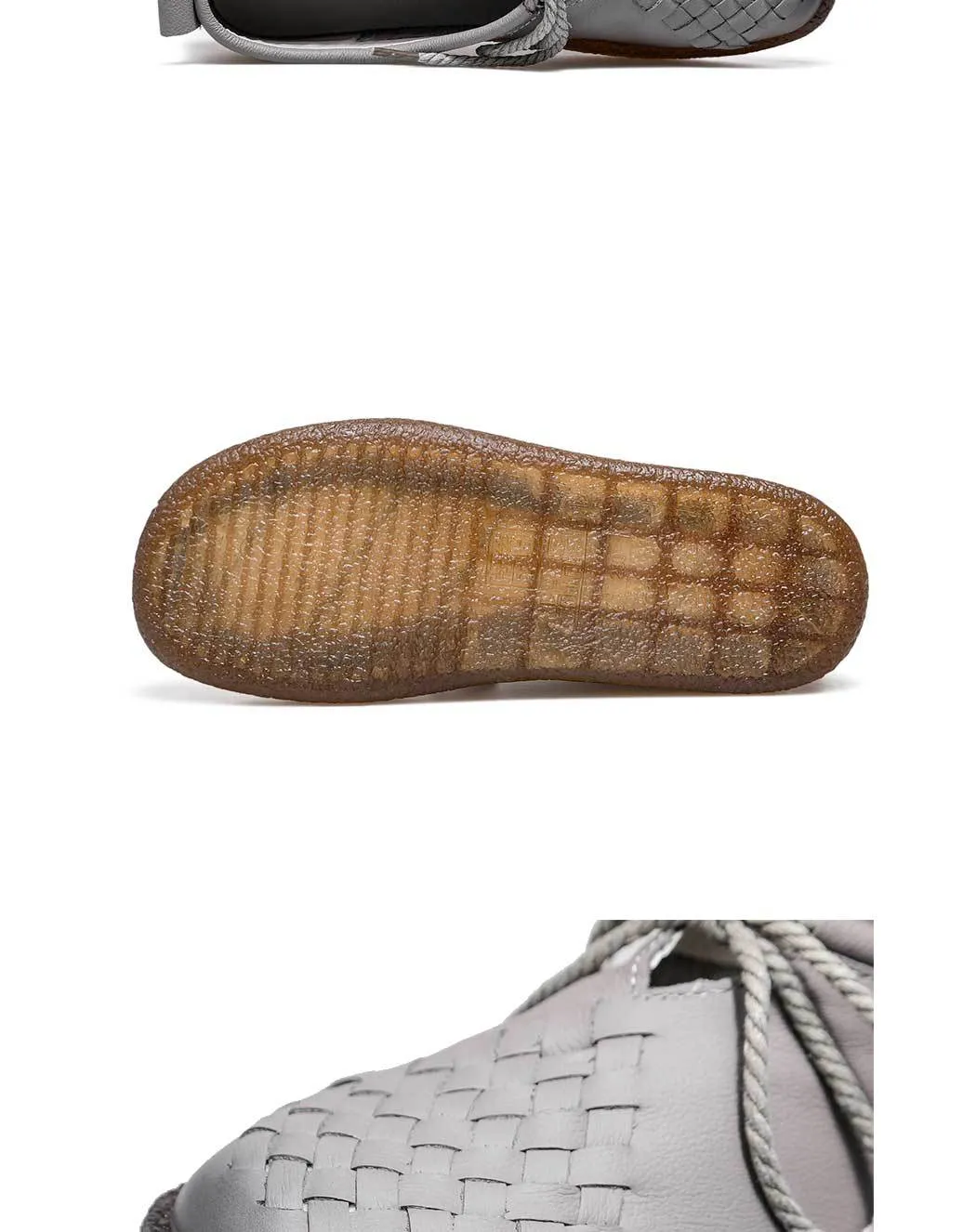 Handmade Women Leather Flat Leather Vintage Shoes Soft Sole Woven Shoes