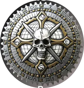 Harley Davidson Motorcycle Ornament 3 Piece Emblem Set - Skull Compass 4