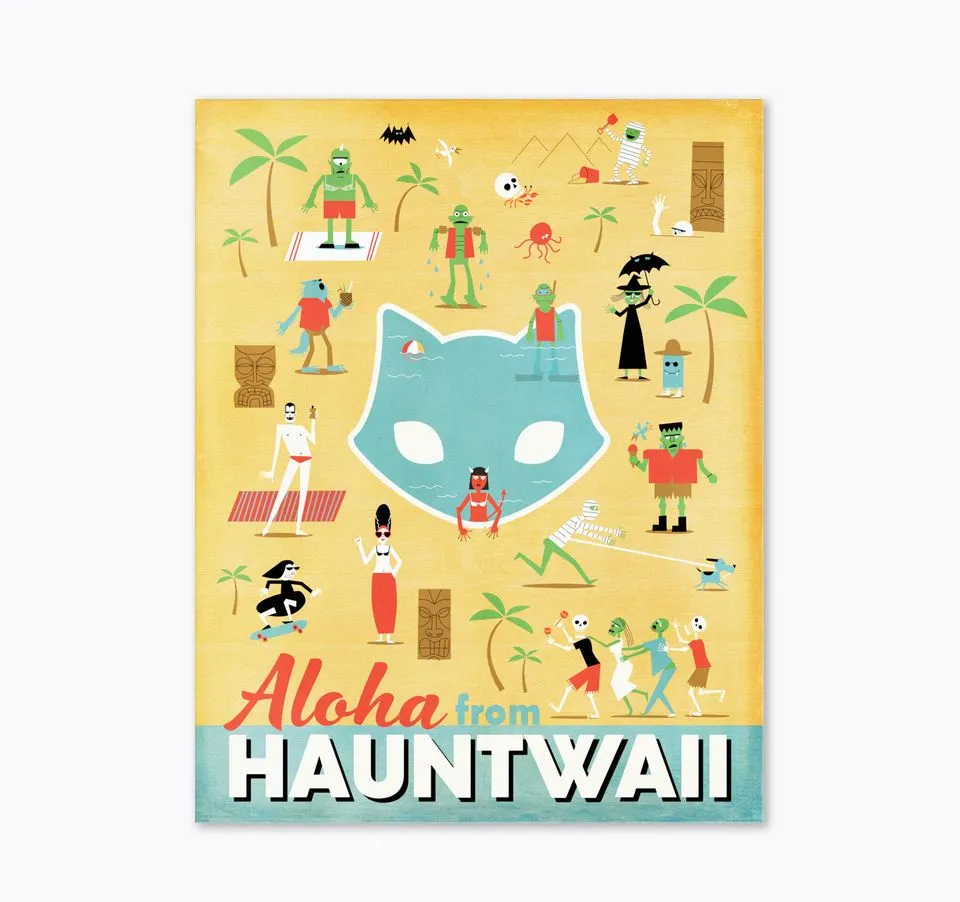 Hauntwaii Travel Art Print