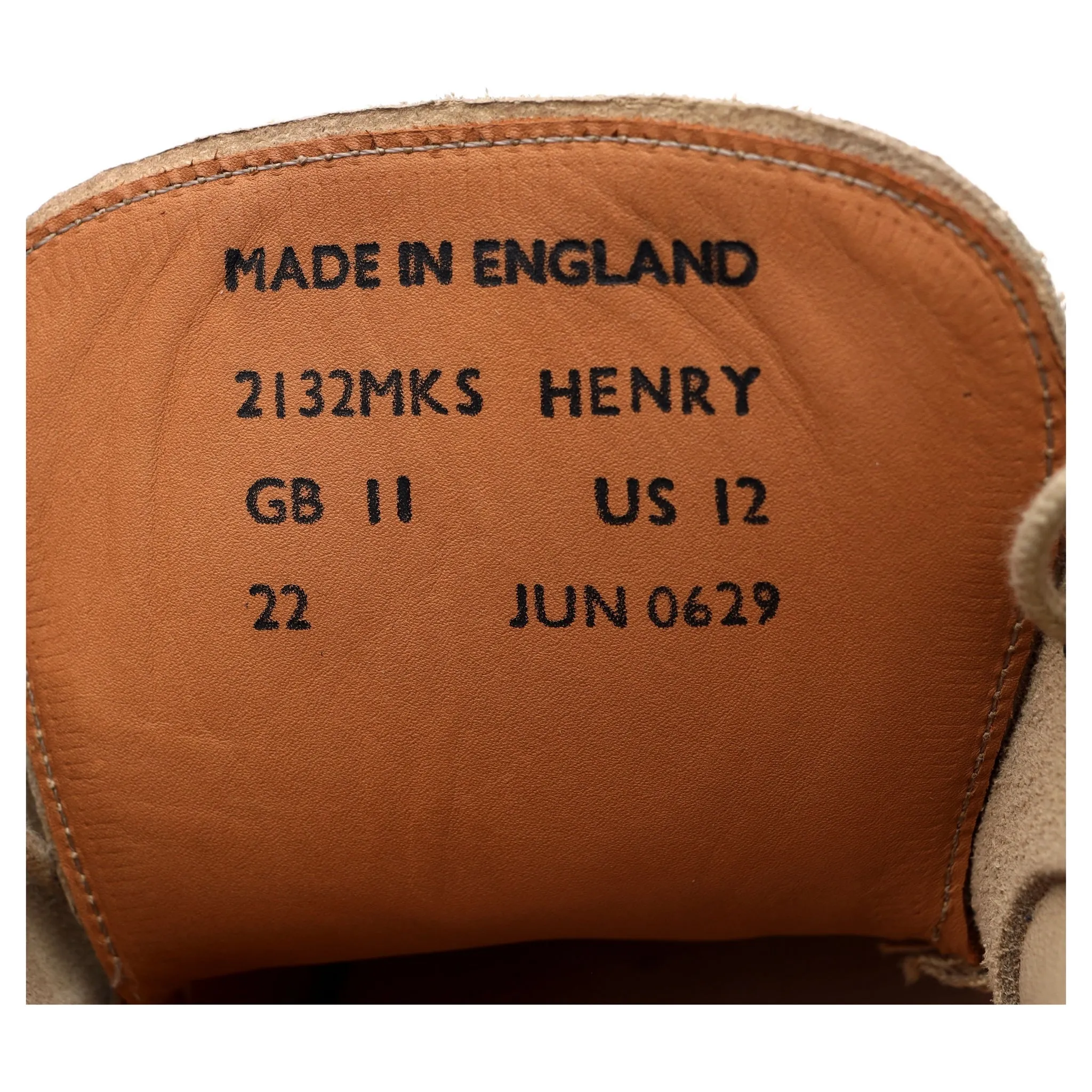 'Henry' Milkshake Beige Suede Apron Derby UK 11 F