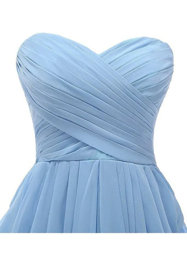 Homecoming Dresses, Strapless Chiffon Short Bridesmaid Dresses Prom Gowns, SH69
