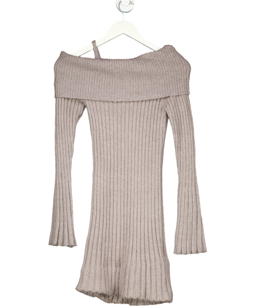HOUSE OF SUNNY Grey Chunky Rib Jumper Dress UK 8
