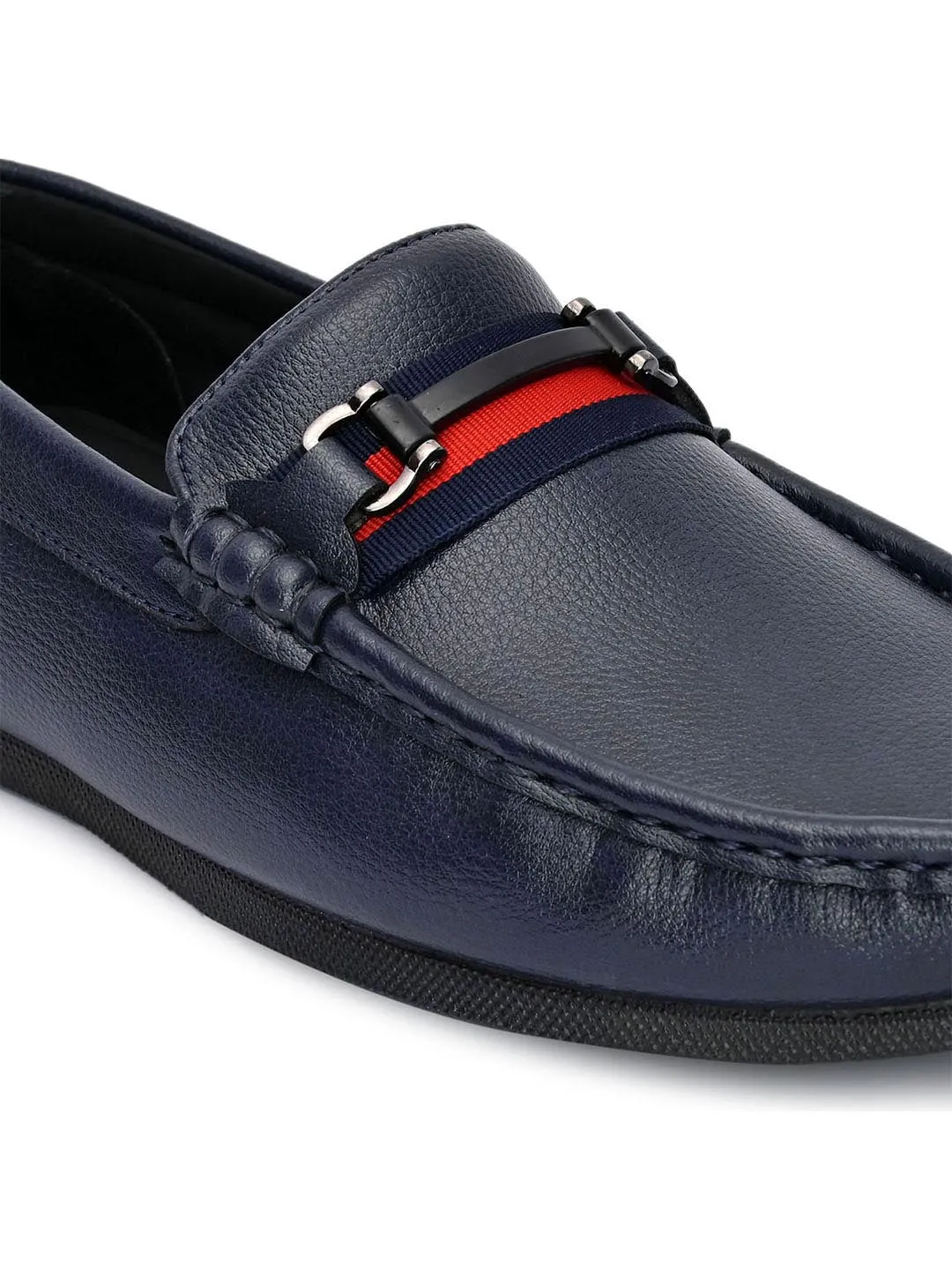 Hydes N Hues Men Blue Loafers with Metal Buckle