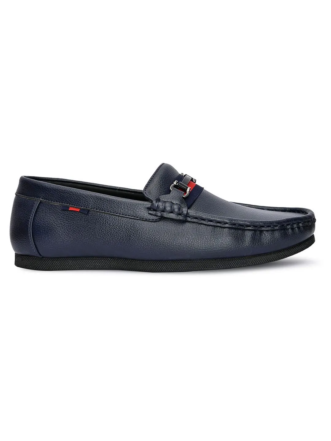 Hydes N Hues Men Blue Loafers with Metal Buckle