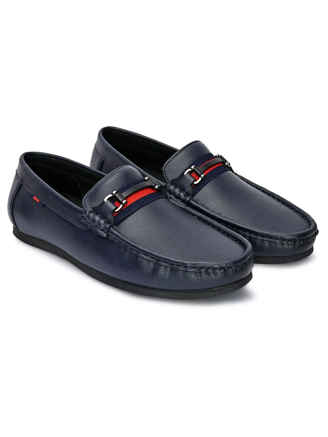 Hydes N Hues Men Blue Loafers with Metal Buckle