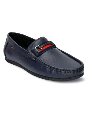 Hydes N Hues Men Blue Loafers with Metal Buckle
