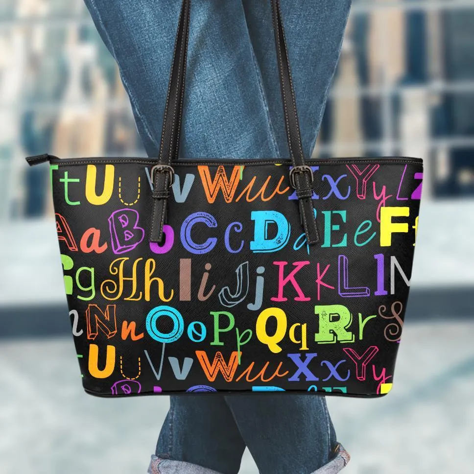 I Teach Small Leather Tote Bag