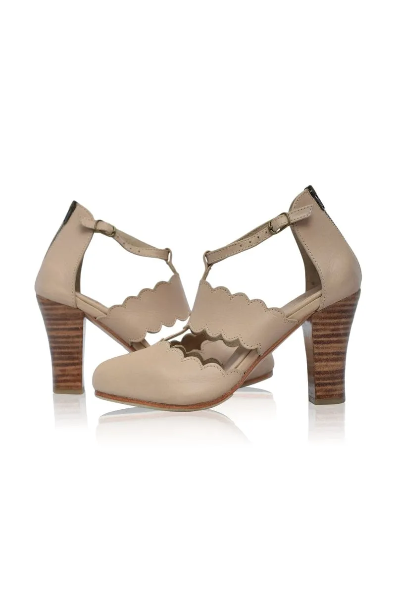 Incognito Leather Heels in Ivory