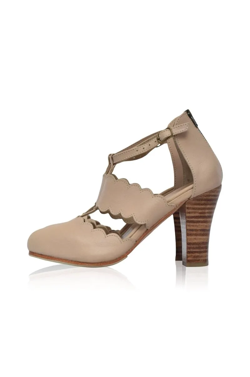 Incognito Leather Heels in Ivory