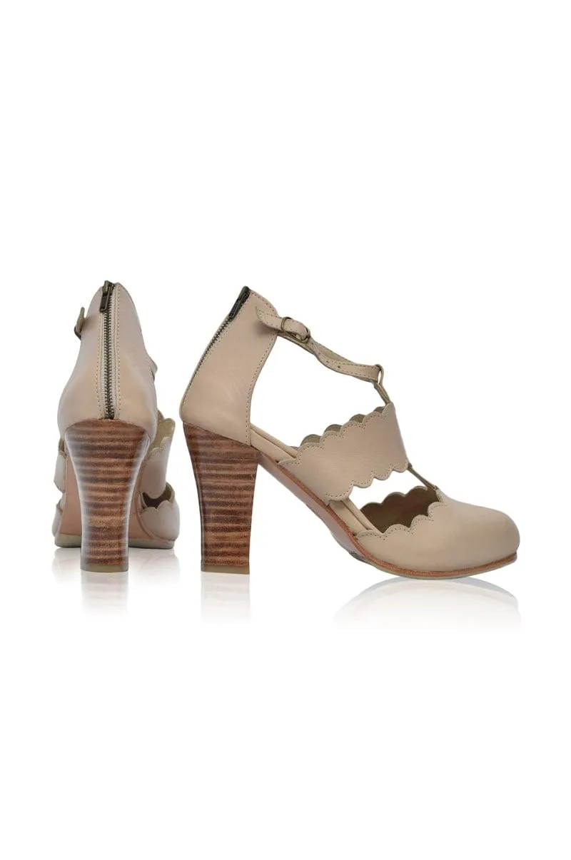 Incognito Leather Heels in Ivory