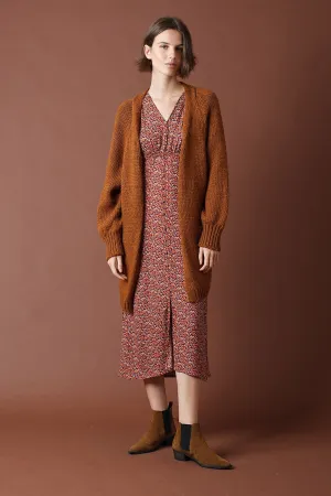 Indi & Cold Ana Chunky Knit Open Jacket (Cinnamon) - FINAL SALE