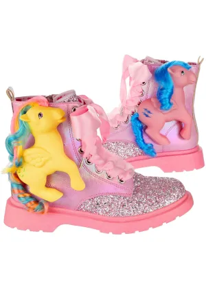 Irregular Choice x My Little Pony Friends Forever Lace-up Boots Pink