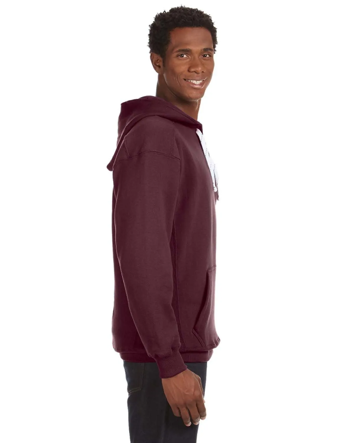 J America Adult Sport Lace Hooded Sweatshirt