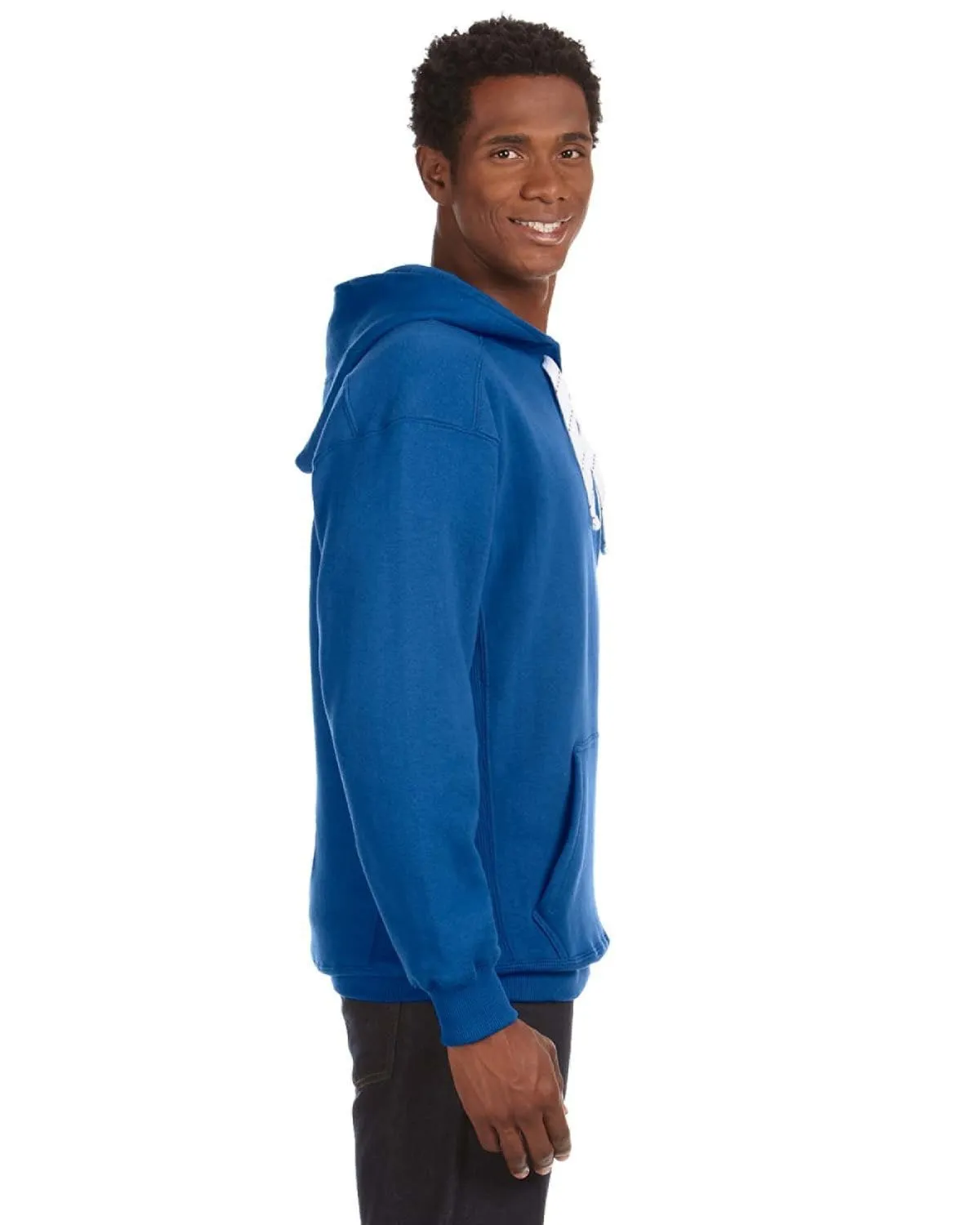 J America Adult Sport Lace Hooded Sweatshirt