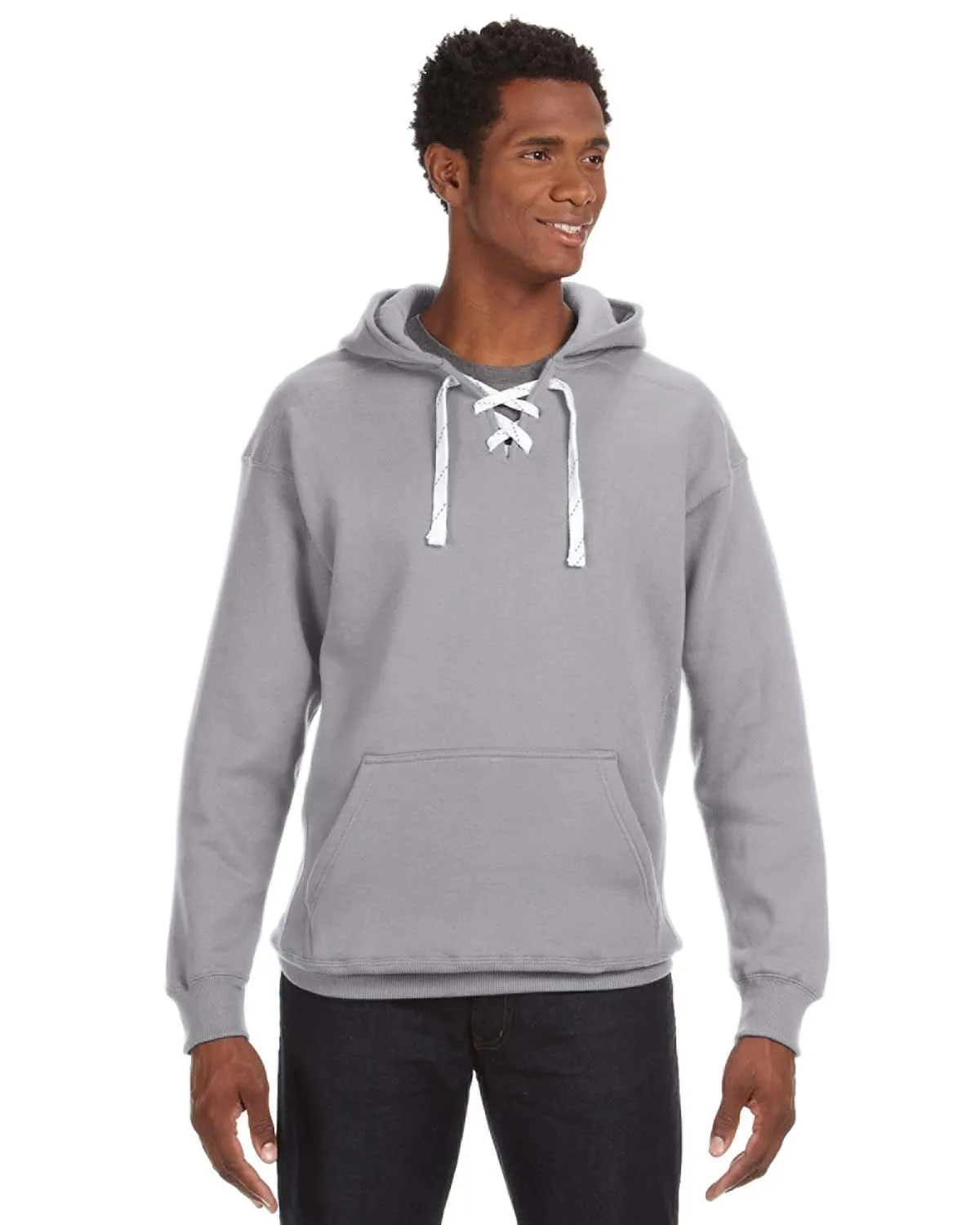 J America Adult Sport Lace Hooded Sweatshirt