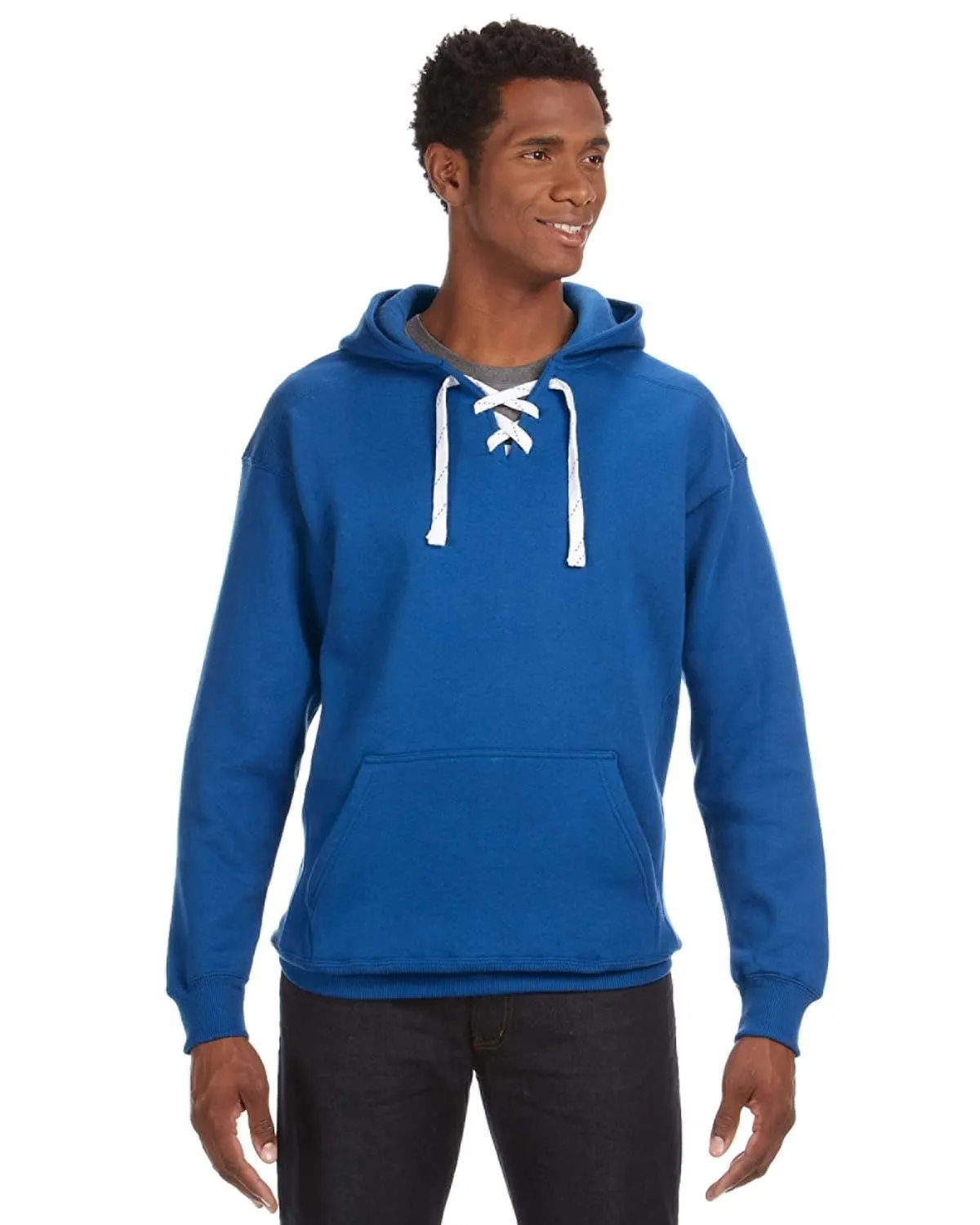 J America Adult Sport Lace Hooded Sweatshirt