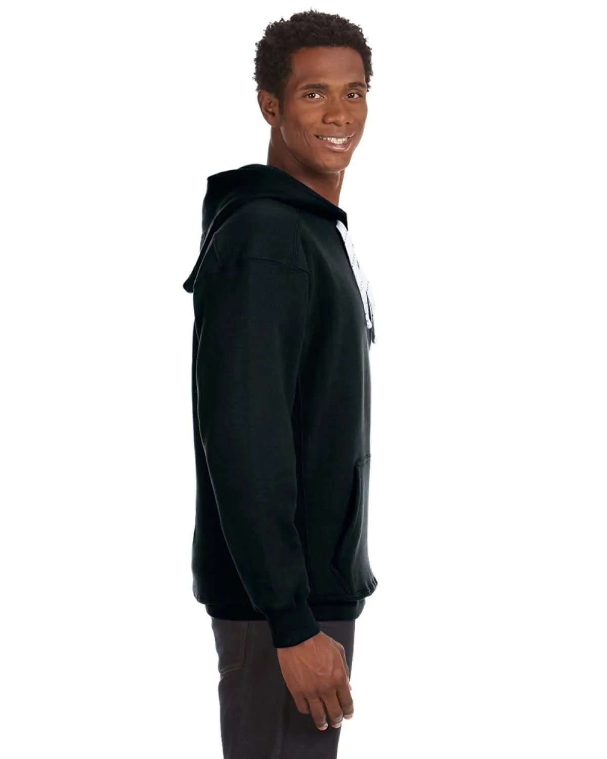 J America Adult Sport Lace Hooded Sweatshirt