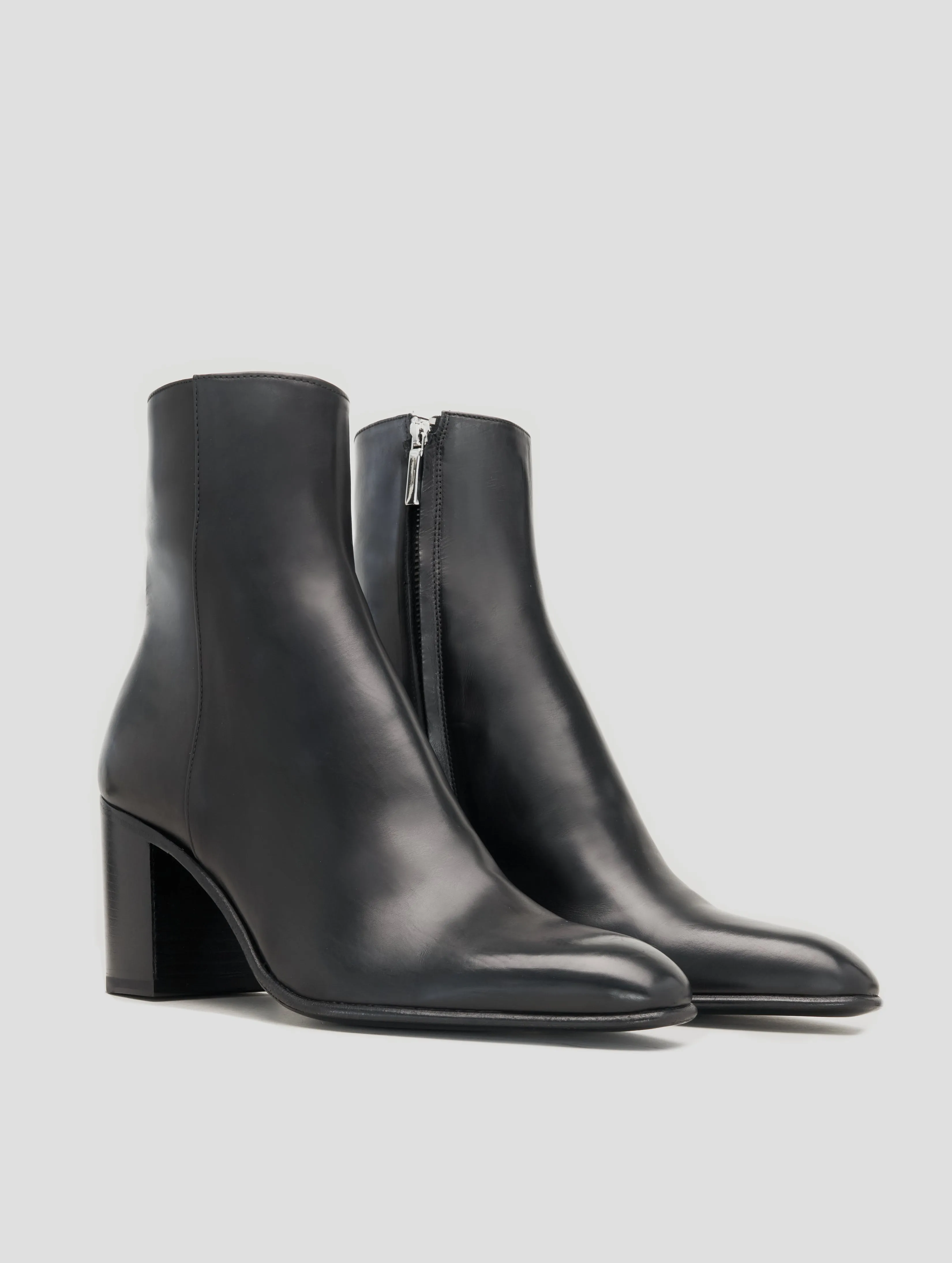 JANIS 80MM ANKLE BOOT IN BLACK CALFSKIN - Woman