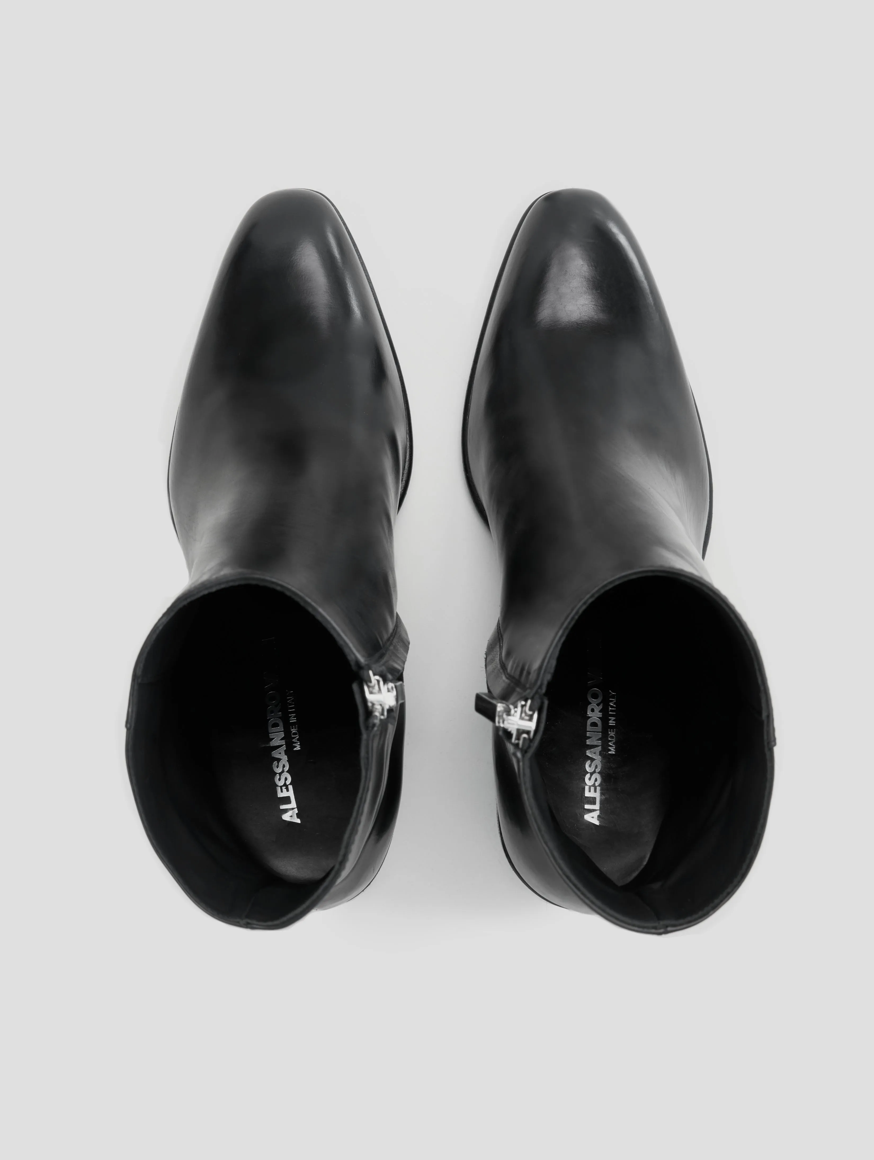 JANIS 80MM ANKLE BOOT IN BLACK CALFSKIN - Woman