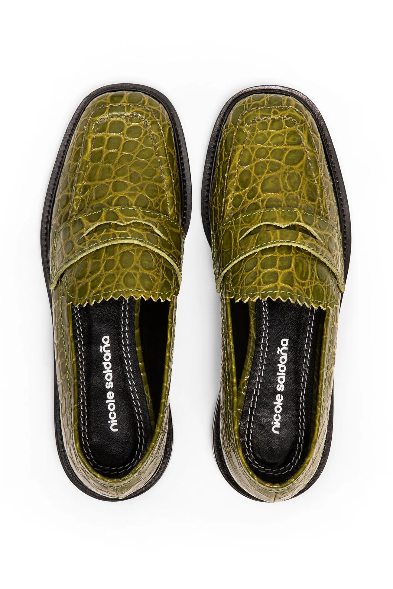 jay 3.0 / chartreuse embossed croc