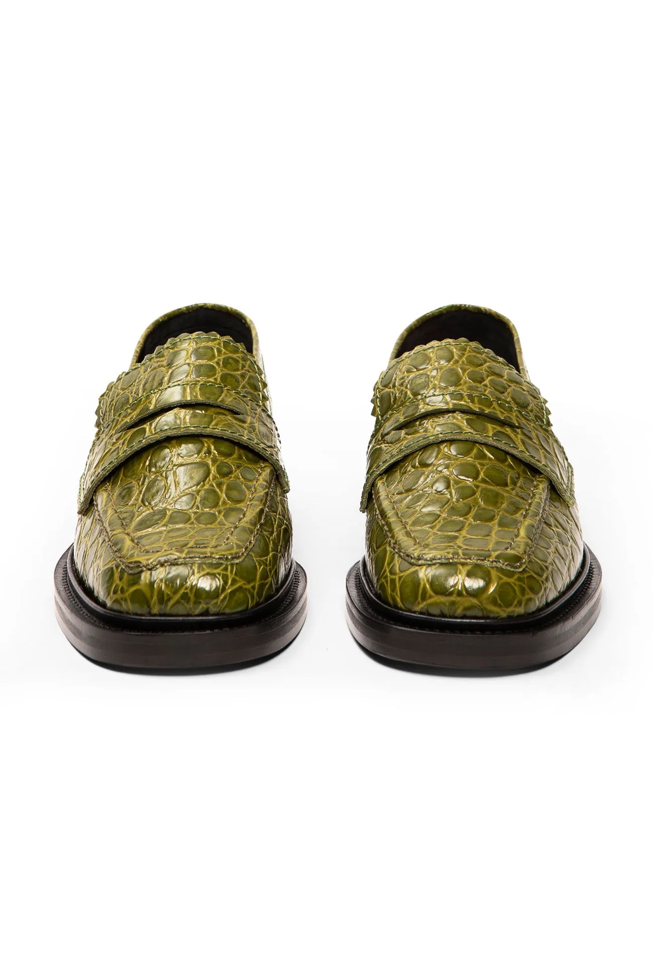 jay 3.0 / chartreuse embossed croc