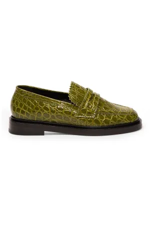 jay 3.0 / chartreuse embossed croc
