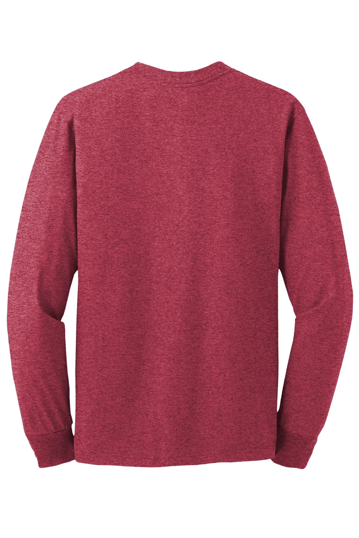 Jerzees Dri-Power 50/50 Cotton/Poly Long Sleeve T-Shirt.  29LS Vintage Heather Red