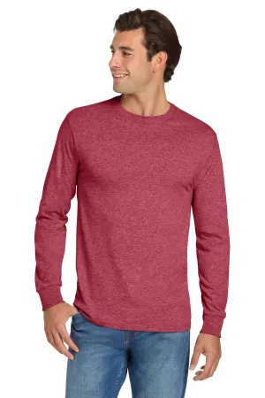 Jerzees Dri-Power 50/50 Cotton/Poly Long Sleeve T-Shirt.  29LS Vintage Heather Red