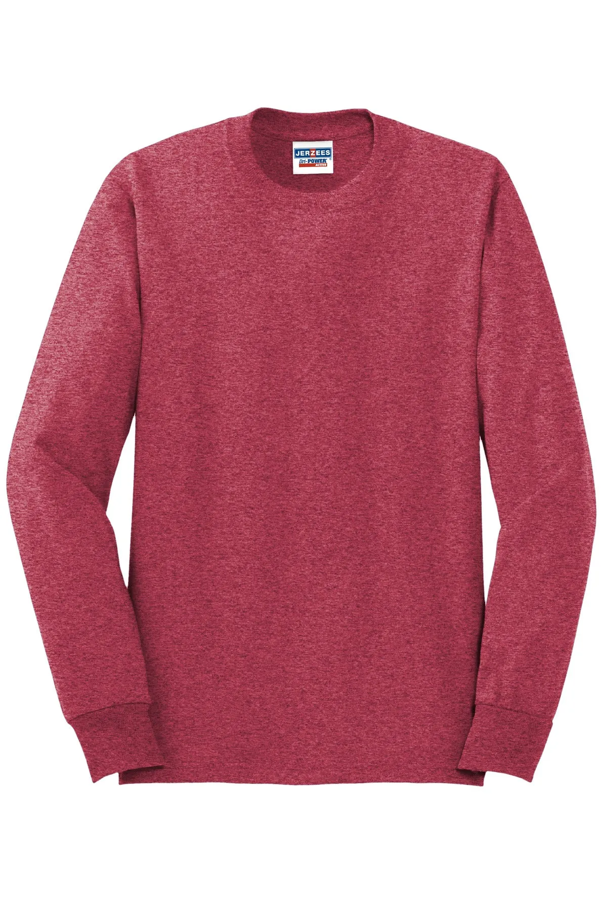 Jerzees Dri-Power 50/50 Cotton/Poly Long Sleeve T-Shirt.  29LS Vintage Heather Red