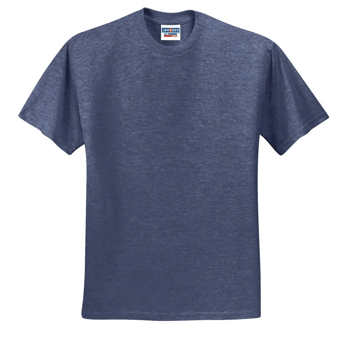 Jerzees  Dri-Power 50/50 Cotton/Poly T-Shirt.  29M Vintage Heather Navy