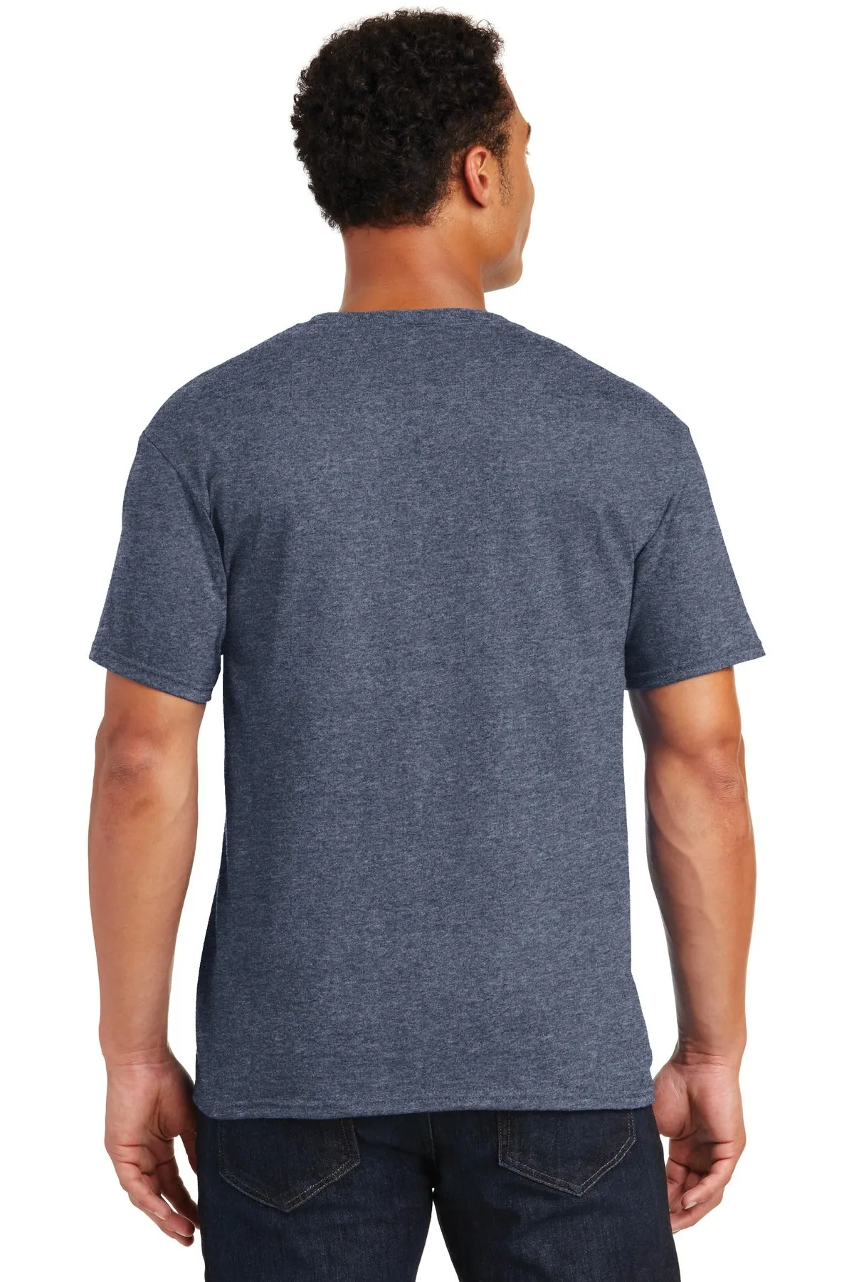 Jerzees  Dri-Power 50/50 Cotton/Poly T-Shirt.  29M Vintage Heather Navy