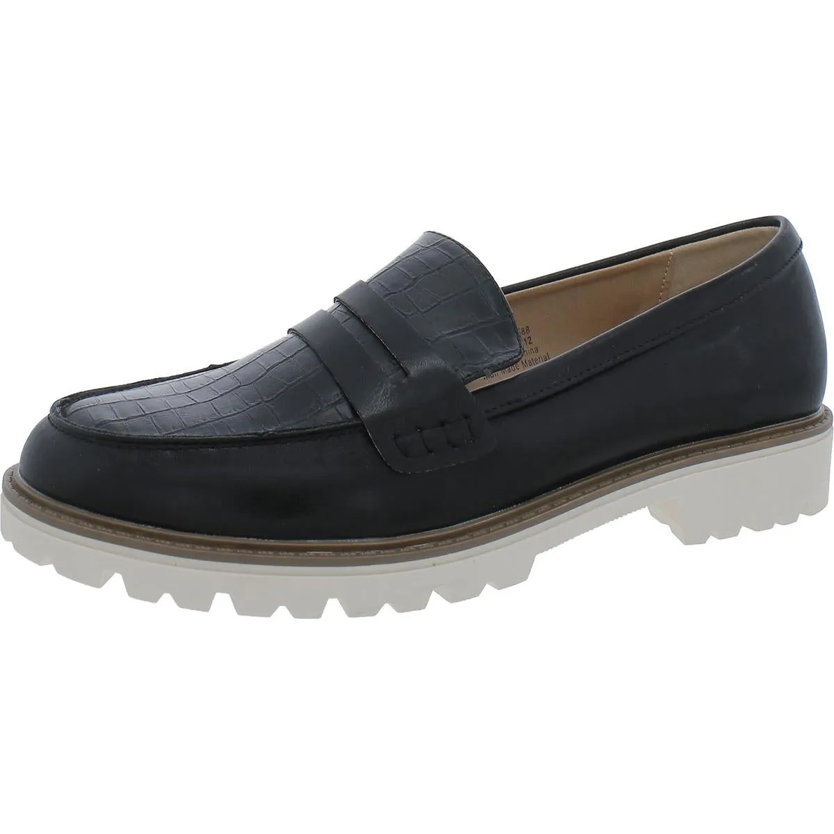 Journee Collection Womens Faux Leather Embossed Loafers