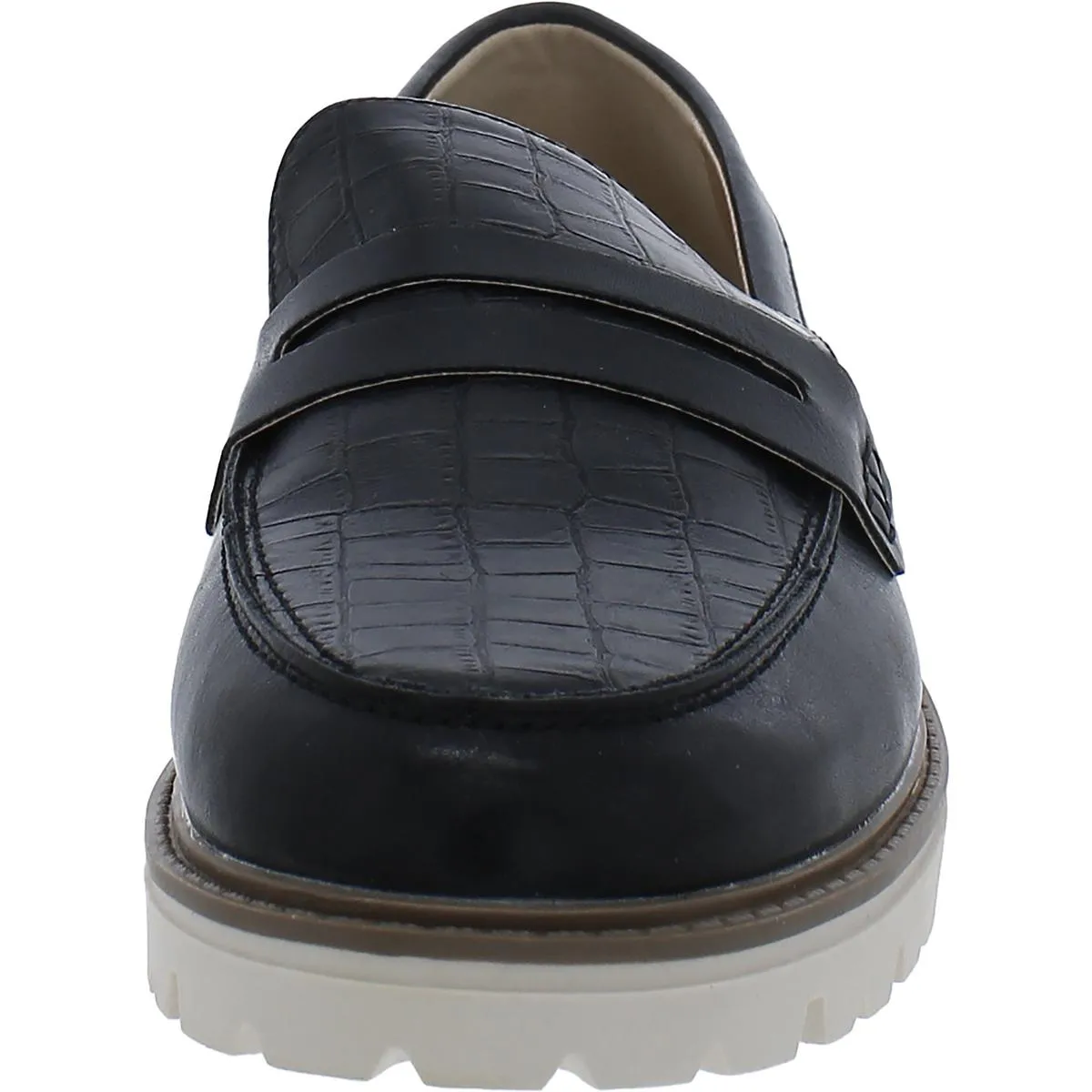 Journee Collection Womens Faux Leather Embossed Loafers