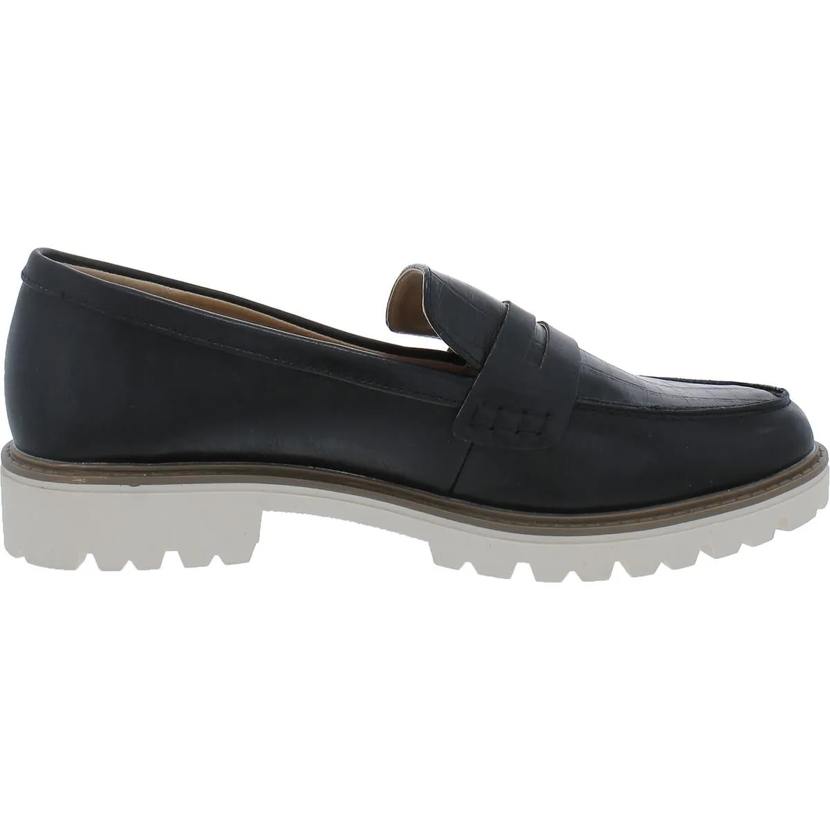 Journee Collection Womens Faux Leather Embossed Loafers