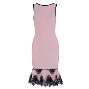 Kelly Klien Pink Lace Up Backless Mermaid Dress