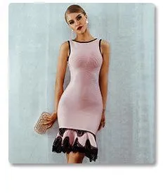 Kelly Klien Pink Lace Up Backless Mermaid Dress