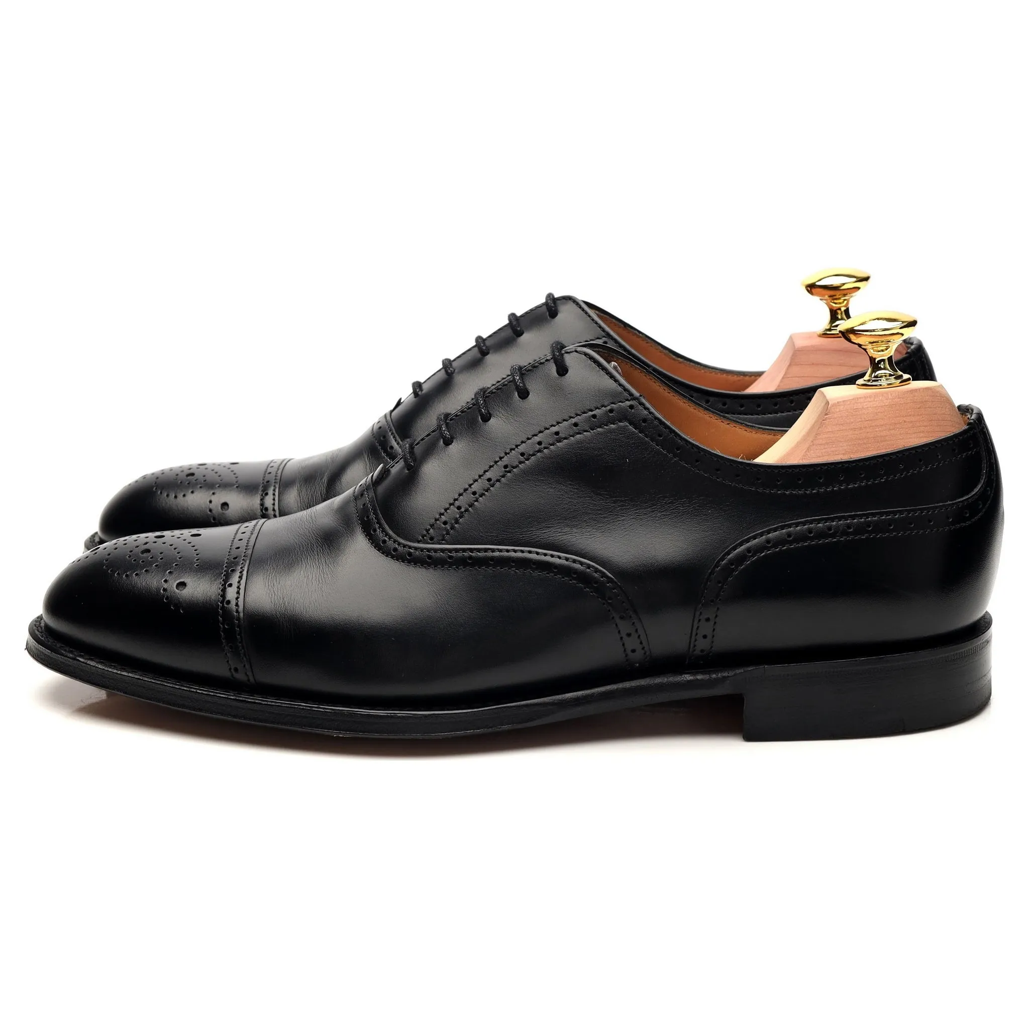 'Kelmarsh' Black Leather Oxford Brogue UK 7 F
