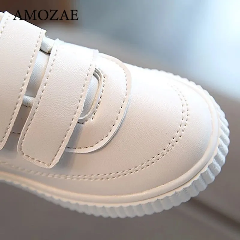 Kids' White Leather Sneakers - Stylish & Comfortable